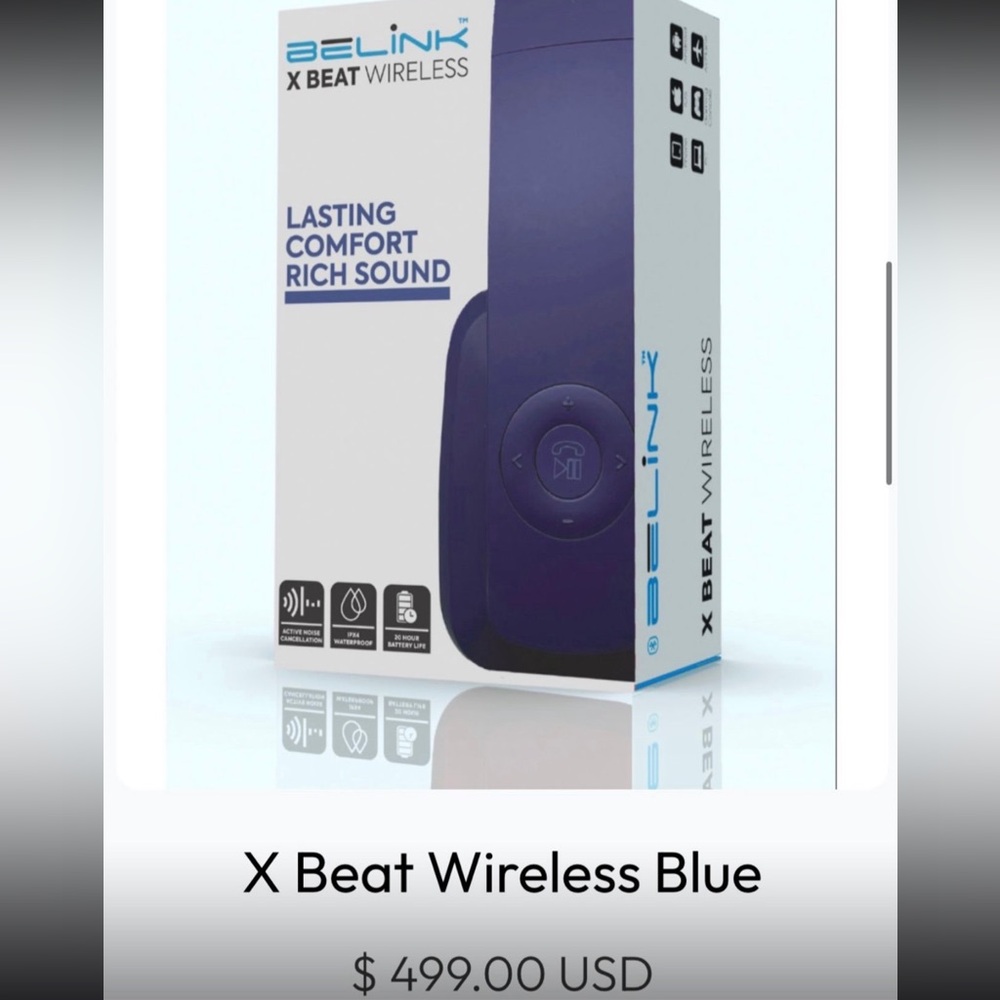 X Beat Wireless Over-Ear Headphones - Blue